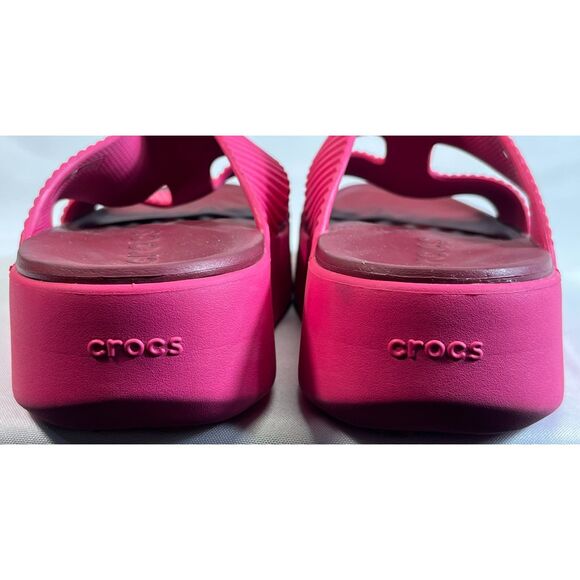 Crocs Women's Getaway Platform H-Strap Sandals Wedge for Women 8  Bright Pink - Picture 5 of 7